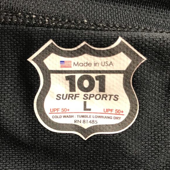 101 Surf Sports Long Sleeve Shirt Black Size Large - Picture 7 of 9